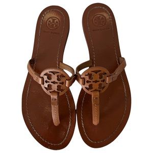 Tory Burch Leather Mini Miller Gabriel Sandals Brown Size 6.5